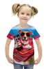 Заказать детскую футболку в Москве. Футболка с полной запечаткой для девочек Собака от Violet - готовые дизайны и нанесение принтов.
