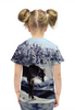 Заказать детскую футболку в Москве. Футболка с полной запечаткой для девочек Волк в лесу от  PRO_DESIGN - готовые дизайны и нанесение принтов.