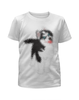 Заказать детскую футболку в Москве. Футболка с полной запечаткой для девочек Хаски из осколков от defida@yandex.ru - готовые дизайны и нанесение принтов.