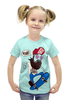 Заказать детскую футболку в Москве. Футболка с полной запечаткой для девочек Скейтер с бородой от denis01001 - готовые дизайны и нанесение принтов.