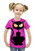 Заказать детскую футболку в Москве. Футболка с полной запечаткой для девочек Blac cat от Nikita Bragin - готовые дизайны и нанесение принтов.
