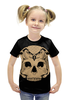 Заказать детскую футболку в Москве. Футболка с полной запечаткой для девочек OWL Scull / сова с черепом от crash - готовые дизайны и нанесение принтов.
