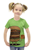 Заказать детскую футболку в Москве. Футболка с полной запечаткой для девочек Diet Burger / Бургер от crash - готовые дизайны и нанесение принтов.