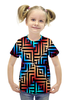 Заказать детскую футболку в Москве. Футболка с полной запечаткой для девочек Графическая мозаика от THE_NISE  - готовые дизайны и нанесение принтов.