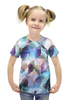 Заказать детскую футболку в Москве. Футболка с полной запечаткой для девочек Мозаика ромбов от THE_NISE  - готовые дизайны и нанесение принтов.