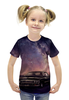 Заказать детскую футболку в Москве. Футболка с полной запечаткой для девочек Машина от galaxy secret - готовые дизайны и нанесение принтов.