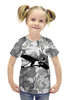 Заказать детскую футболку в Москве. Футболка с полной запечаткой для девочек Самолёт от ПРИНТЫ ПЕЧАТЬ  - готовые дизайны и нанесение принтов.