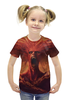 Заказать детскую футболку в Москве. Футболка с полной запечаткой для девочек Человек-вулкан от aleks_say - готовые дизайны и нанесение принтов.