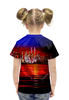 Заказать детскую футболку в Москве. Футболка с полной запечаткой для девочек Ночной город от THE_NISE  - готовые дизайны и нанесение принтов.
