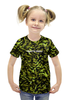 Заказать детскую футболку в Москве. Футболка с полной запечаткой для девочек Хаки армейка от О DA - готовые дизайны и нанесение принтов.