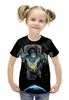 Заказать детскую футболку в Москве. Футболка с полной запечаткой для девочек Космонавт от printik - готовые дизайны и нанесение принтов.