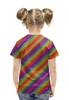 Заказать детскую футболку в Москве. Футболка с полной запечаткой для девочек Линии радуги от THE_NISE  - готовые дизайны и нанесение принтов.