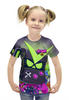 Заказать детскую футболку в Москве. Футболка с полной запечаткой для девочек BRAWL STARS 8-BIT от geekbox - готовые дизайны и нанесение принтов.
