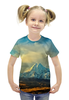 Заказать детскую футболку в Москве. Футболка с полной запечаткой для девочек Горная долина от THE_NISE  - готовые дизайны и нанесение принтов.