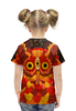 Заказать детскую футболку в Москве. Футболка с полной запечаткой для девочек Осенняя сова #2 от Максим Кашин - готовые дизайны и нанесение принтов.