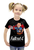 Заказать детскую футболку в Москве. Футболка с полной запечаткой для девочек Fallout 4 от Leichenwagen - готовые дизайны и нанесение принтов.