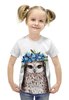 Заказать детскую футболку в Москве. Футболка с полной запечаткой для девочек птица от THE_NISE  - готовые дизайны и нанесение принтов.