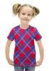 Заказать детскую футболку в Москве. Футболка с полной запечаткой для девочек Сине-голубые линии от THE_NISE  - готовые дизайны и нанесение принтов.