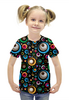 Заказать детскую футболку в Москве. Футболка с полной запечаткой для девочек Разноцветные круги от IrinkaArt  - готовые дизайны и нанесение принтов.