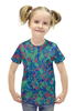 Заказать детскую футболку в Москве. Футболка с полной запечаткой для девочек Мультицвет Пиксельный Камуфляж от armyshop - готовые дизайны и нанесение принтов.