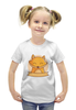 Заказать детскую футболку в Москве. Футболка с полной запечаткой для девочек Спящий лисёнок от svetlanas - готовые дизайны и нанесение принтов.