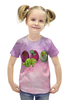 Заказать детскую футболку в Москве. Футболка с полной запечаткой для девочек Яйца динозавра от Amerikanka - готовые дизайны и нанесение принтов.