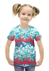 Заказать детскую футболку в Москве. Футболка с полной запечаткой для девочек Пальмы от THE_NISE  - готовые дизайны и нанесение принтов.
