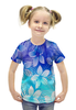 Заказать детскую футболку в Москве. Футболка с полной запечаткой для девочек Тропические цветы от THE_NISE  - готовые дизайны и нанесение принтов.