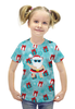 Заказать детскую футболку в Москве. Футболка с полной запечаткой для девочек Santa от THE_NISE  - готовые дизайны и нанесение принтов.