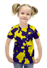 Заказать детскую футболку в Москве. Футболка с полной запечаткой для девочек Камуфляж Жёлто-Синий от Nalivaev - готовые дизайны и нанесение принтов.
