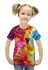Заказать детскую футболку в Москве. Футболка с полной запечаткой для девочек краски от THE_NISE  - готовые дизайны и нанесение принтов.