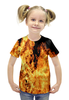 Заказать детскую футболку в Москве. Футболка с полной запечаткой для девочек Огонь от THE_NISE  - готовые дизайны и нанесение принтов.