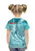 Заказать детскую футболку в Москве. Футболка с полной запечаткой для девочек Кит и лодка от anomalica - готовые дизайны и нанесение принтов.
