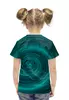 Заказать детскую футболку в Москве. Футболка с полной запечаткой для девочек Малахитовый вихрь от Alexey Evsyunin - готовые дизайны и нанесение принтов.