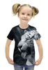 Заказать детскую футболку в Москве. Футболка с полной запечаткой для девочек Белый тигр от THE_NISE  - готовые дизайны и нанесение принтов.