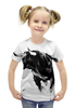 Заказать детскую футболку в Москве. Футболка с полной запечаткой для девочек Чёрный бык от printik - готовые дизайны и нанесение принтов.