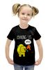 Заказать детскую футболку в Москве. Футболка с полной запечаткой для девочек AMONG US от weeert - готовые дизайны и нанесение принтов.