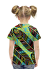 Заказать детскую футболку в Москве. Футболка с полной запечаткой для девочек Перья Бохо от BeliySlon - готовые дизайны и нанесение принтов.