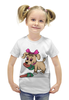 Заказать детскую футболку в Москве. Футболка с полной запечаткой для девочек щенок с тапком от Екатерина Куриленко - готовые дизайны и нанесение принтов.