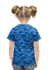 Заказать детскую футболку в Москве. Футболка с полной запечаткой для девочек Камуфляж "Синий" от Аня Лукьянова - готовые дизайны и нанесение принтов.