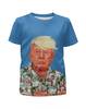 Заказать детскую футболку в Москве. Футболка с полной запечаткой для девочек Дональд Трамп от cherdantcev - готовые дизайны и нанесение принтов.