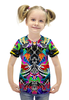 Заказать детскую футболку в Москве. Футболка с полной запечаткой для девочек Яркие краски от ПРИНТЫ ПЕЧАТЬ  - готовые дизайны и нанесение принтов.