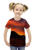 Заказать детскую футболку в Москве. Футболка с полной запечаткой для девочек Багряный закат от THE_NISE  - готовые дизайны и нанесение принтов.