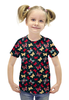 Заказать детскую футболку в Москве. Футболка с полной запечаткой для девочек Бабочки от Amerikanka - готовые дизайны и нанесение принтов.