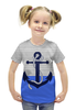 Заказать детскую футболку в Москве. Футболка с полной запечаткой для девочек Якорь от ПРИНТЫ ПЕЧАТЬ  - готовые дизайны и нанесение принтов.