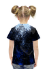 Заказать детскую футболку в Москве. Футболка с полной запечаткой для девочек Черно-синие брызги от THE_NISE  - готовые дизайны и нанесение принтов.