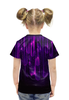 Заказать детскую футболку в Москве. Футболка с полной запечаткой для девочек Фиолетовые вспышки от THE_NISE  - готовые дизайны и нанесение принтов.