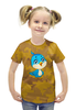 Заказать детскую футболку в Москве. Футболка с полной запечаткой для девочек Птичка от Yaroslava - готовые дизайны и нанесение принтов.