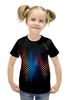 Заказать детскую футболку в Москве. Футболка с полной запечаткой для девочек Узор на черном от THE_NISE  - готовые дизайны и нанесение принтов.