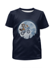 Заказать детскую футболку в Москве. Футболка с полной запечаткой для девочек Енотик на луне от T-shirt print  - готовые дизайны и нанесение принтов.